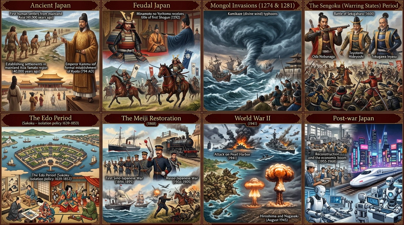 The History of Japan From Ancient Times to the Land of the Rising Sun